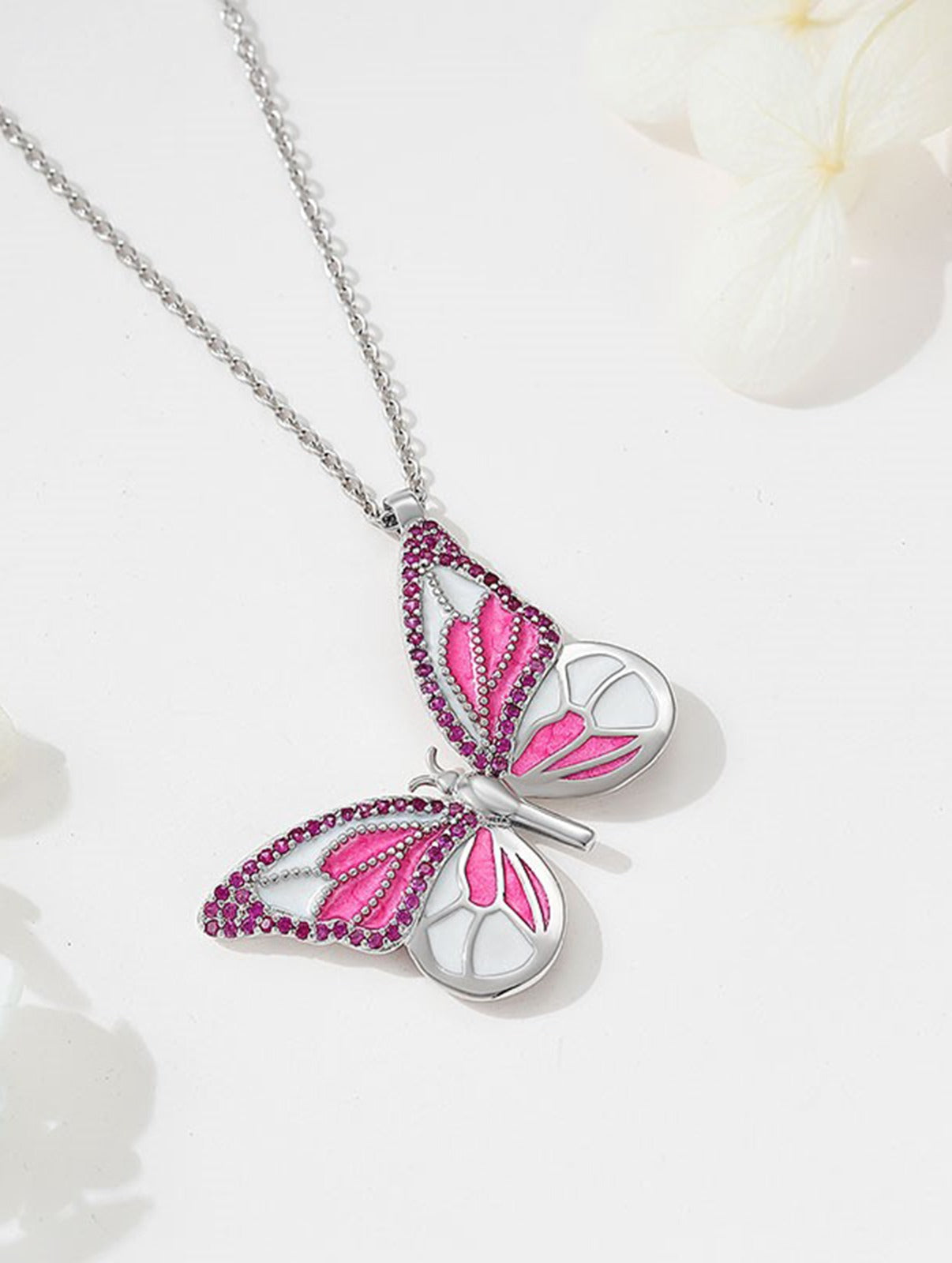 Mariposa Butterfly Pendant Necklace in 925 Sterling Silver