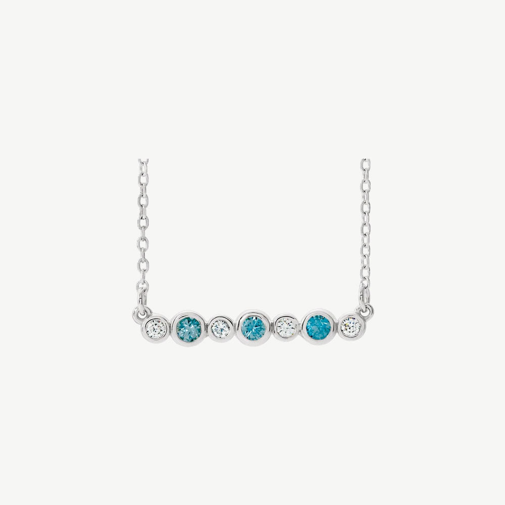 Diamond Bezel Set Bar Necklace