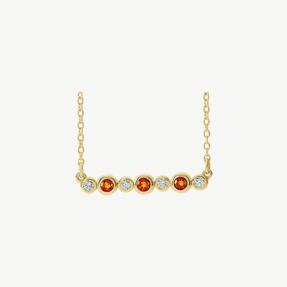 Diamond Bezel Set Bar Necklace