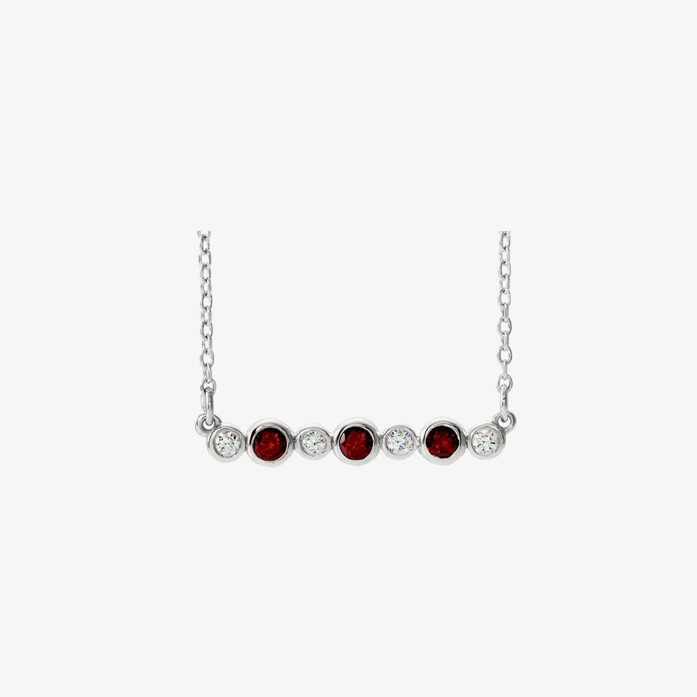 Diamond Bezel Set Bar Necklace