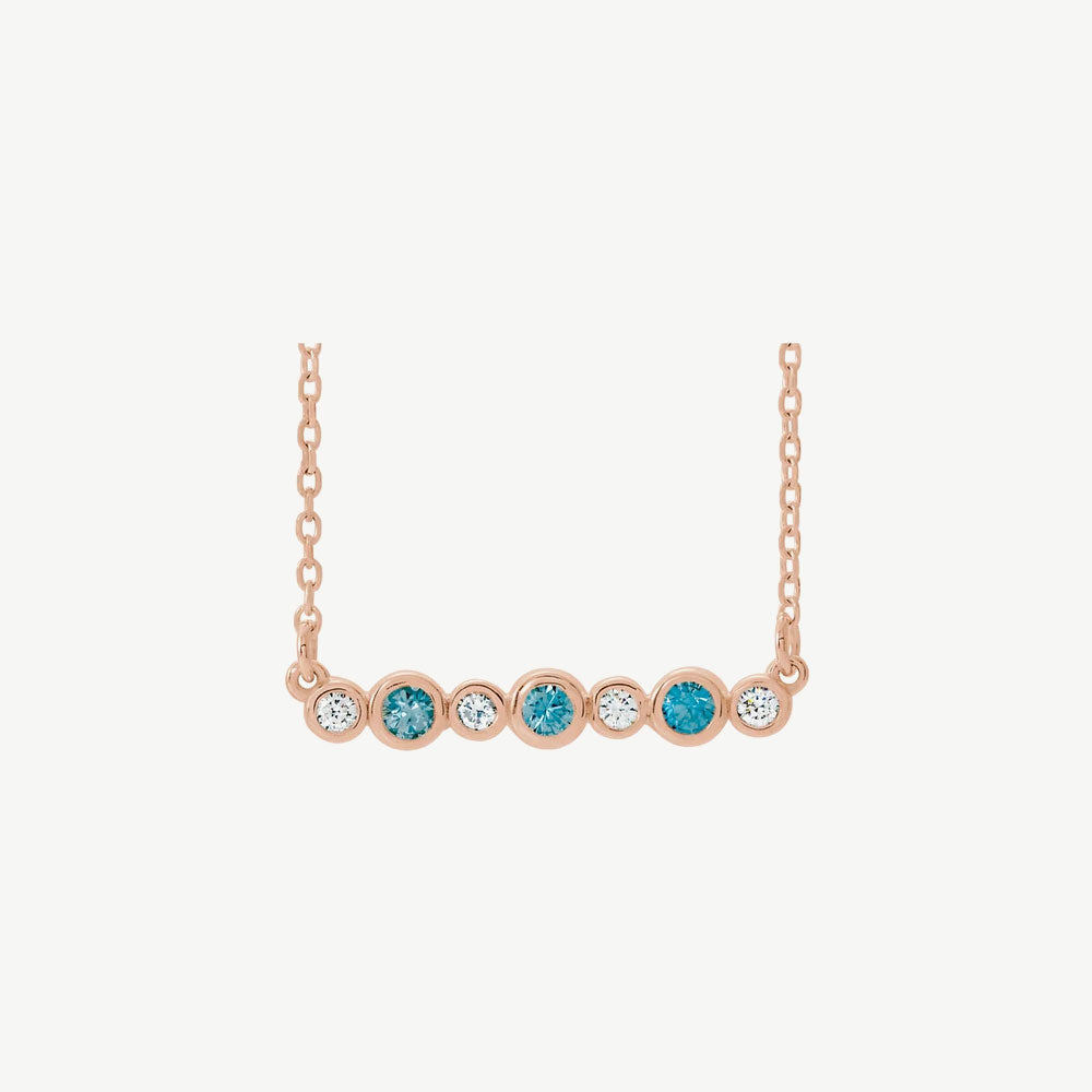 Diamond Bezel Set Bar Necklace